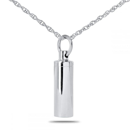 Silver Cylinder Jewelry Urn